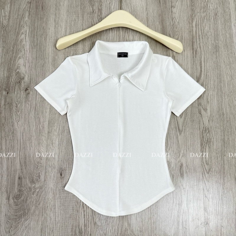 [M�U M�I 2026] �o thun nữ c� bẻ ph�i dây kéo DAZZI (3)