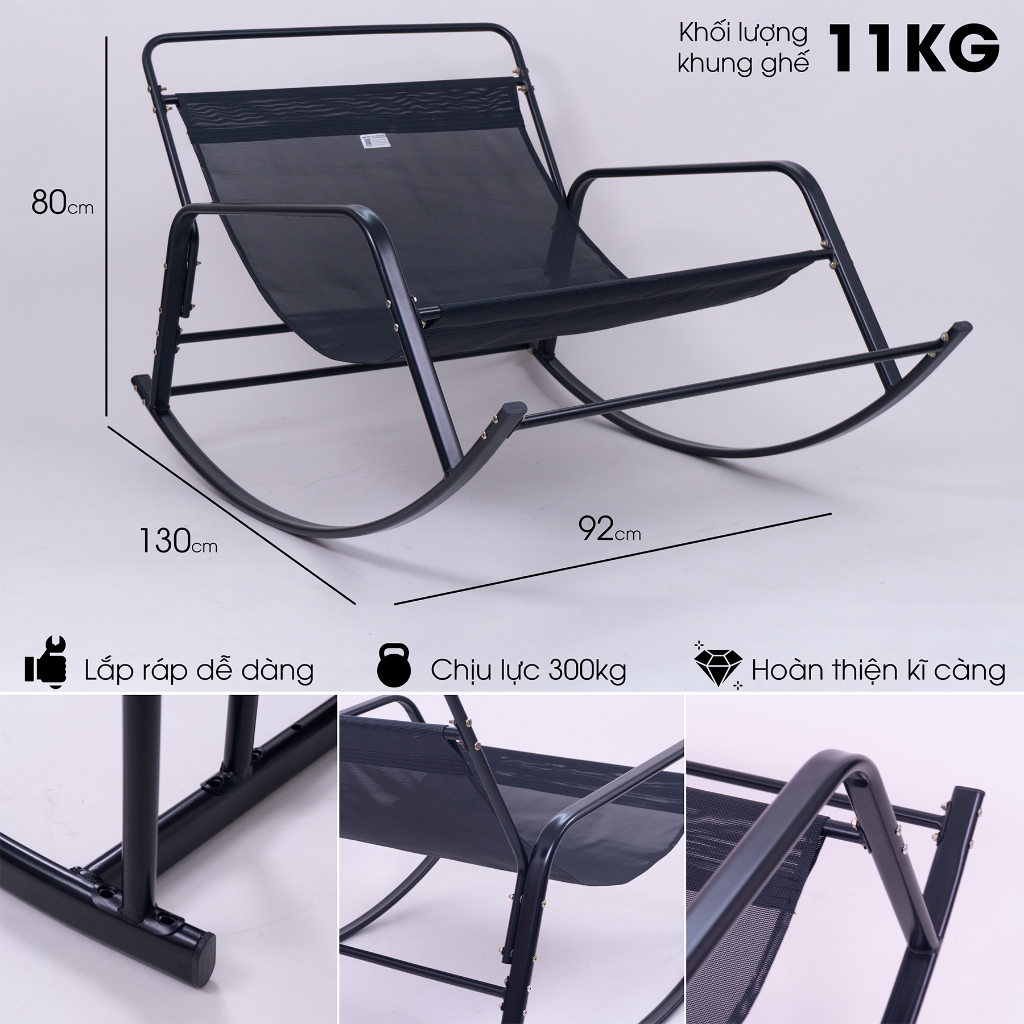 Ghế Bập Bênh �ôi thư giãn Minh Phát khung thép 2.0mm ��m ... (4)