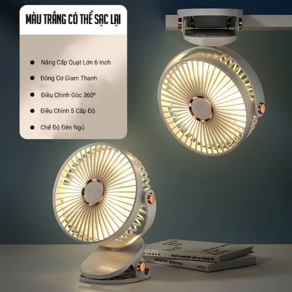 ( Loại 1)  Quạt tích �i�n kẹp b� n mini �� b� n 5 mức �� ... (4)
