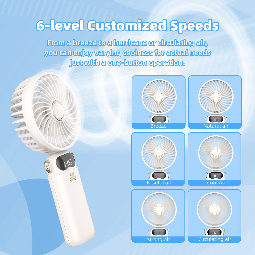 Quạt mini GOOJODOQ quạt cầm tay �a chức n�ng ba trong m�t... (4)