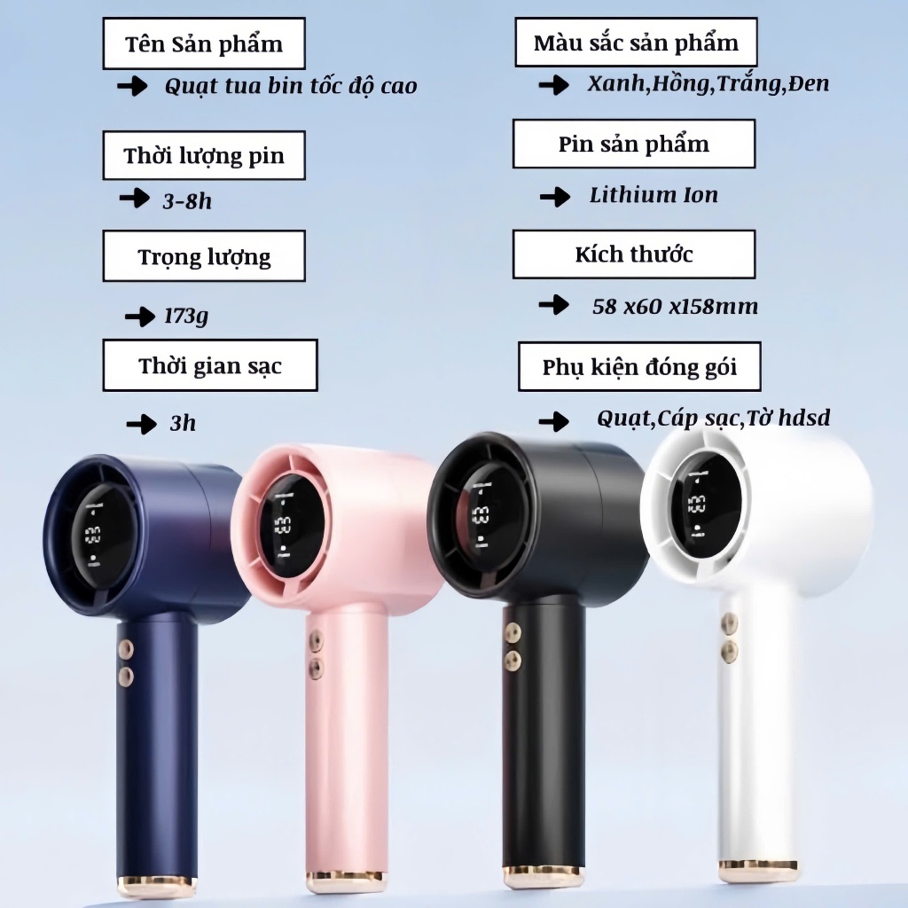Quạt cầm tay 100 cấp độ gió (4)