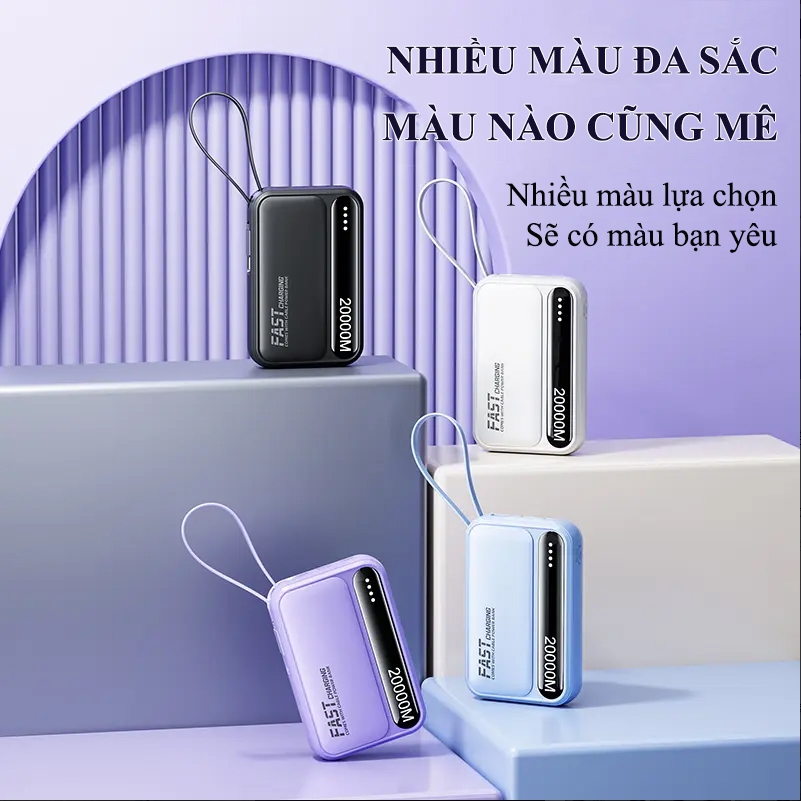 Sạc dự phòng 20000mah có tích hợp 4 cáp sạc nhanh màn hìn... (4)