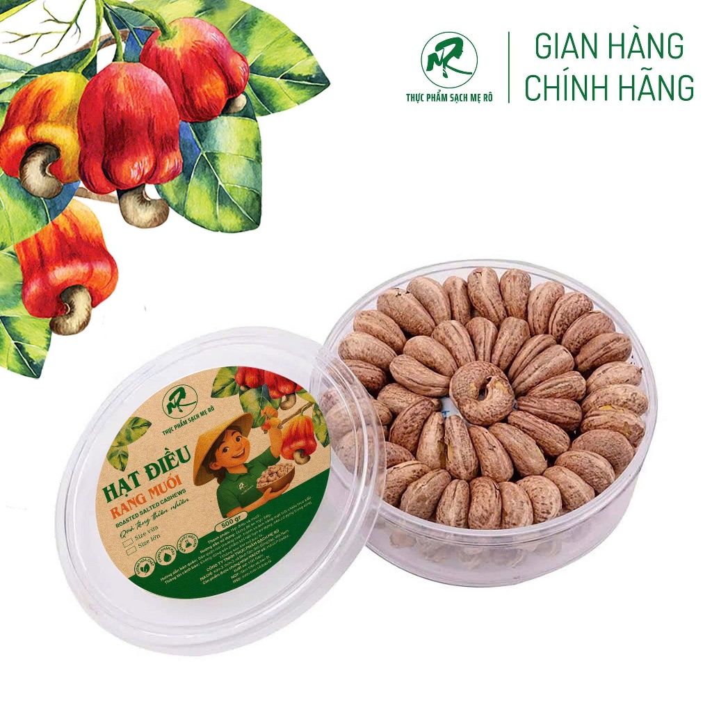 Hạt điều rang củi (vị muối) Mẹ rô. Có hồ sơ công bố (4)