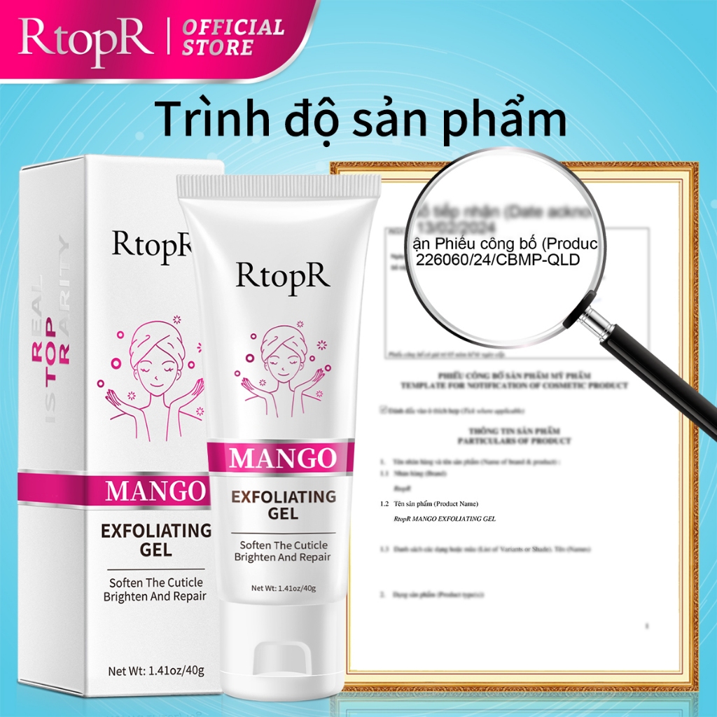Kem tẩy tế bào chết RTOPR dưỡng sáng da mặt hương xoài là... (4)