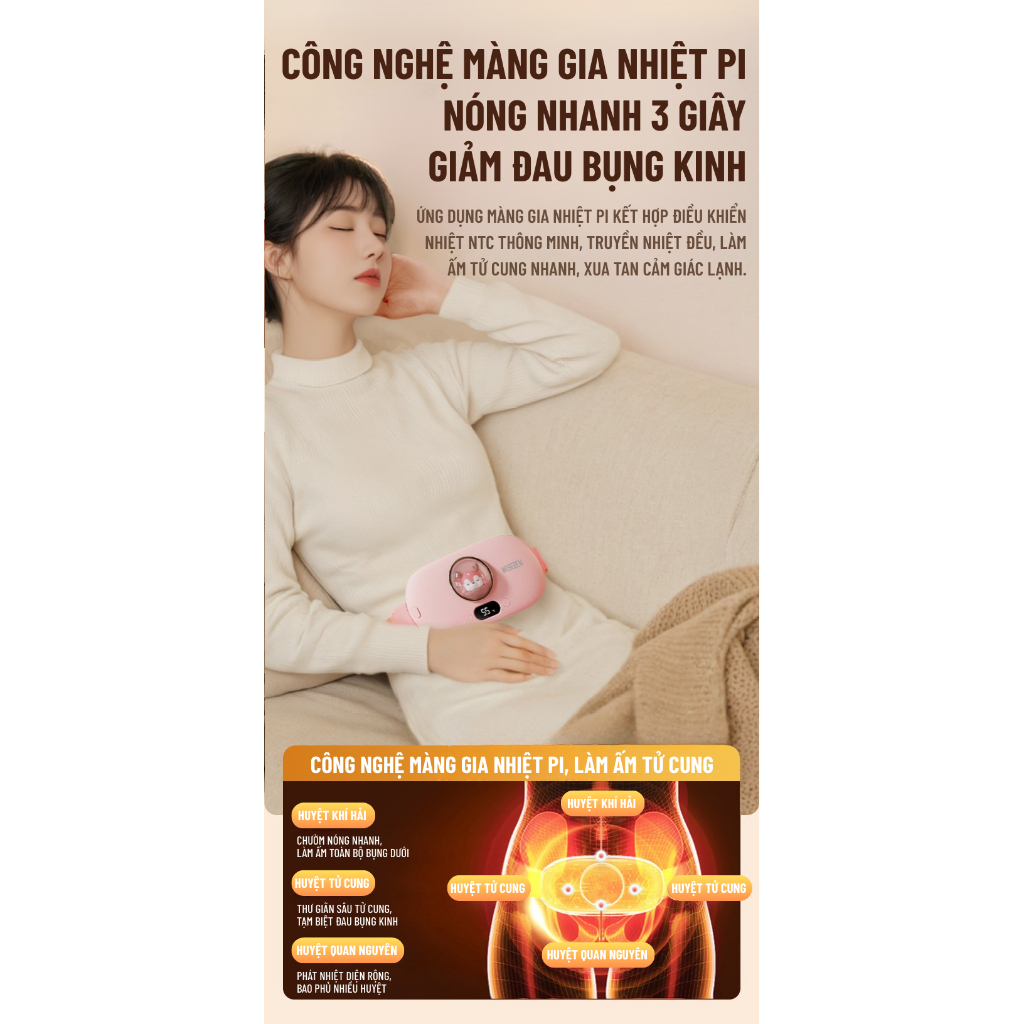 Máy Chườm Bụng Kinh Wisezen Massage Có Thể đeo Khi đi Làm... (4)