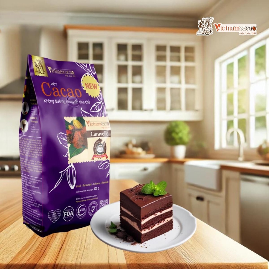 Bột Cacao Làm Bánh Không Đường Caravelle (4)