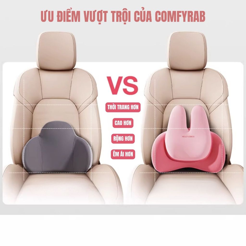 Gối Tựa Đầu & Tựa Lưng Ô Tô HELLO LEIBOO Công Thái Học Ta... (4)