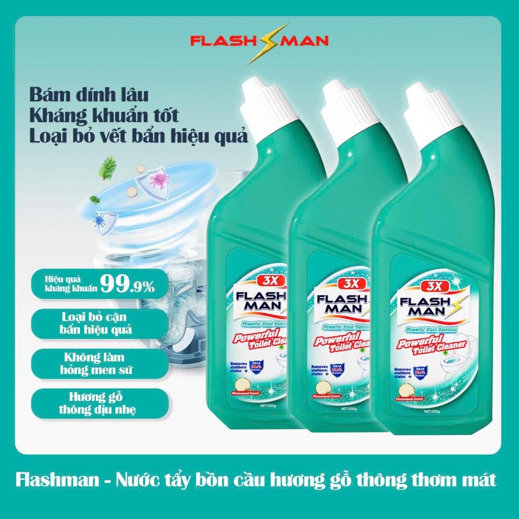 [COMBO 3 CHAI] Nước Tẩy Bồn Cầu Flashman 500g (4)