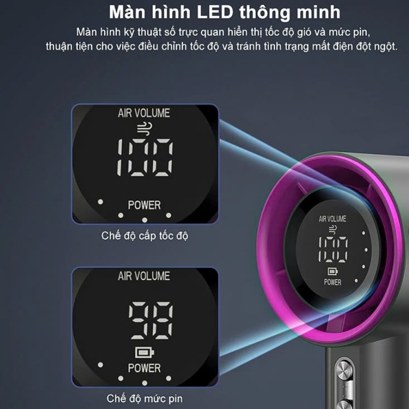 Quạt mini cầm tay 4000 mAh di động có thể sạc gió mạnh 19... (4)