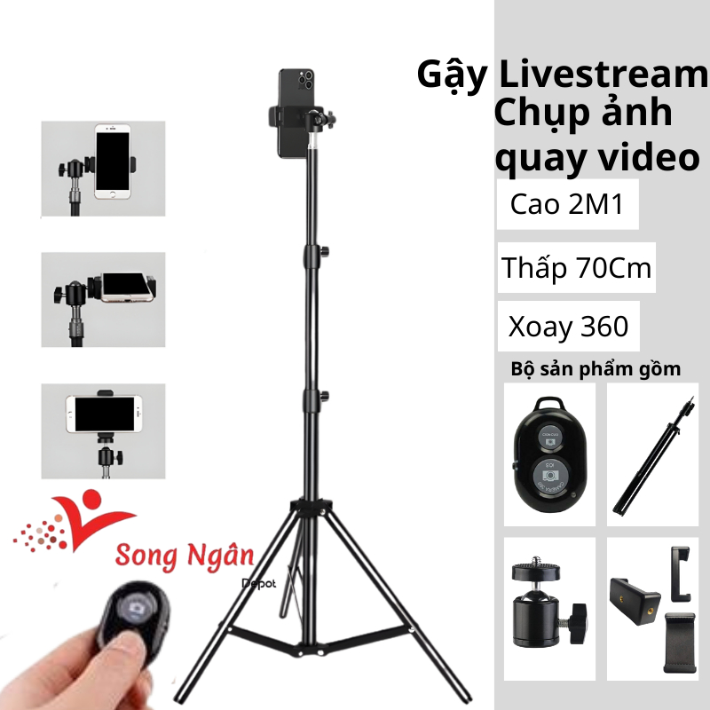 Gậy livestream gậy chụp ảnh quay video reivew sản phẩm ch... (4)
