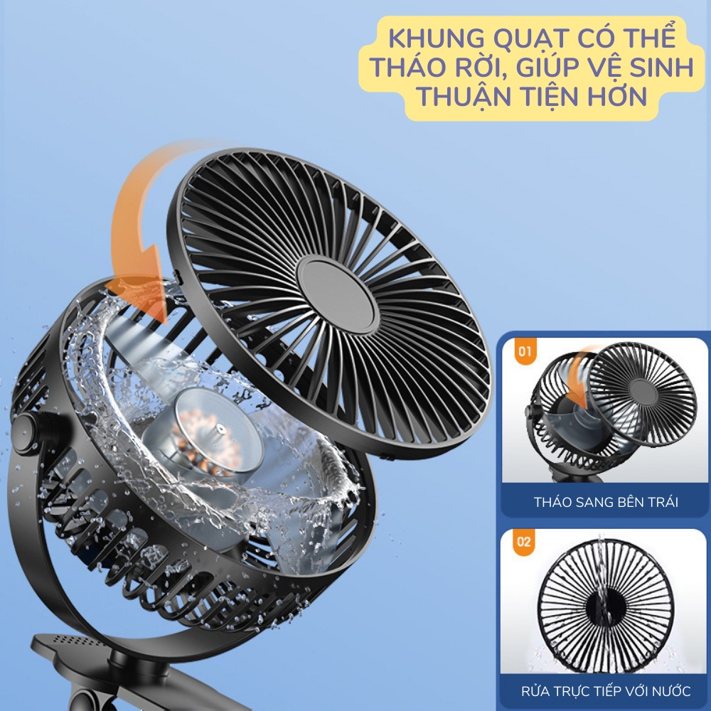 Quạt Mini Tích Điện Để Bàn Cực Mát (4)