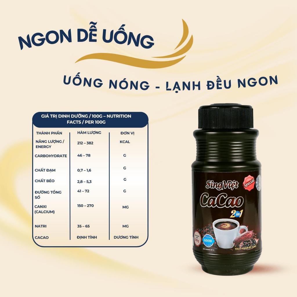 Cacao Đậm Đặc 500G Sing Việt Giầu Dinh Dưỡng Tốt Cho Sức ... (4)