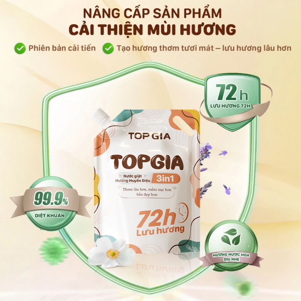 Nư�c Giặt TopGia 3in1 Hương Huy�n Di�u D�u Nhẹ L� m Sạch ... (4)