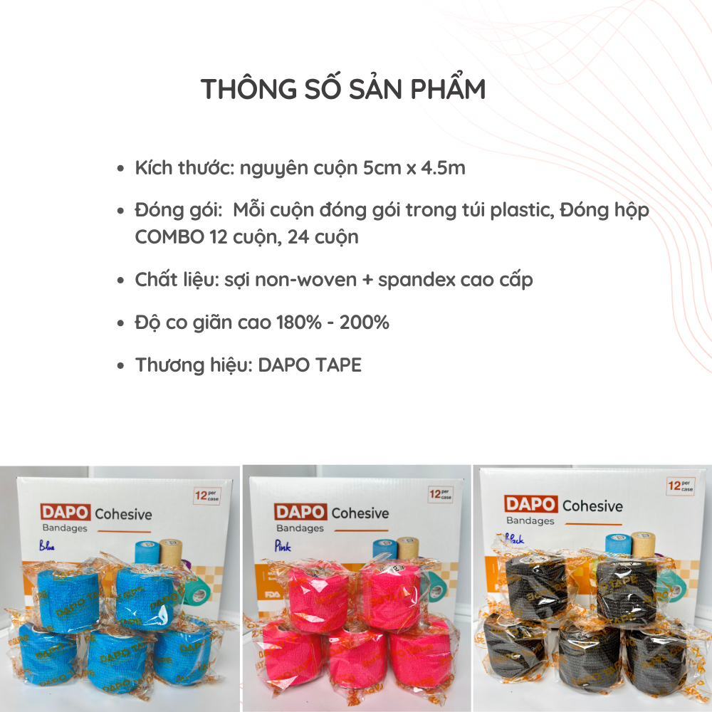 [COMBO 48] Băng Cao Su Non Băng Keo Băng Quấn Cổ Chân Cổ ... (4)