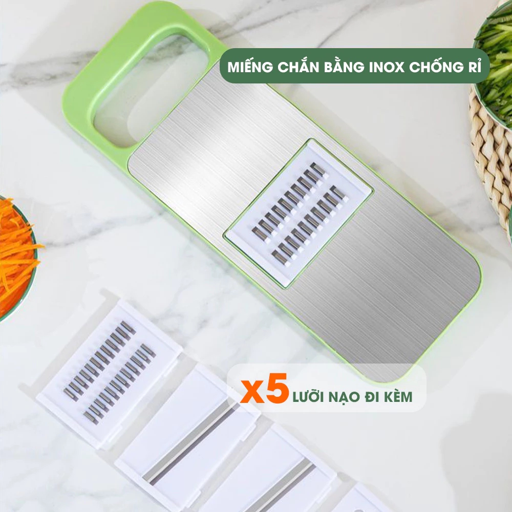 Bộ Nạo Rau Củ Quả 6 Lưỡi Dao Inox 304 Không Gỉ (4)