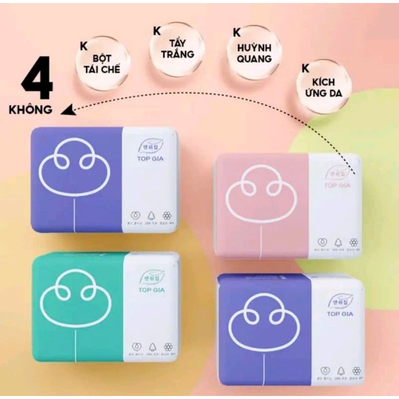 Thùng giấy ăn rút 46 Gói 3 màu cao cấp Top Gia 4 lớp dày dặn (4)