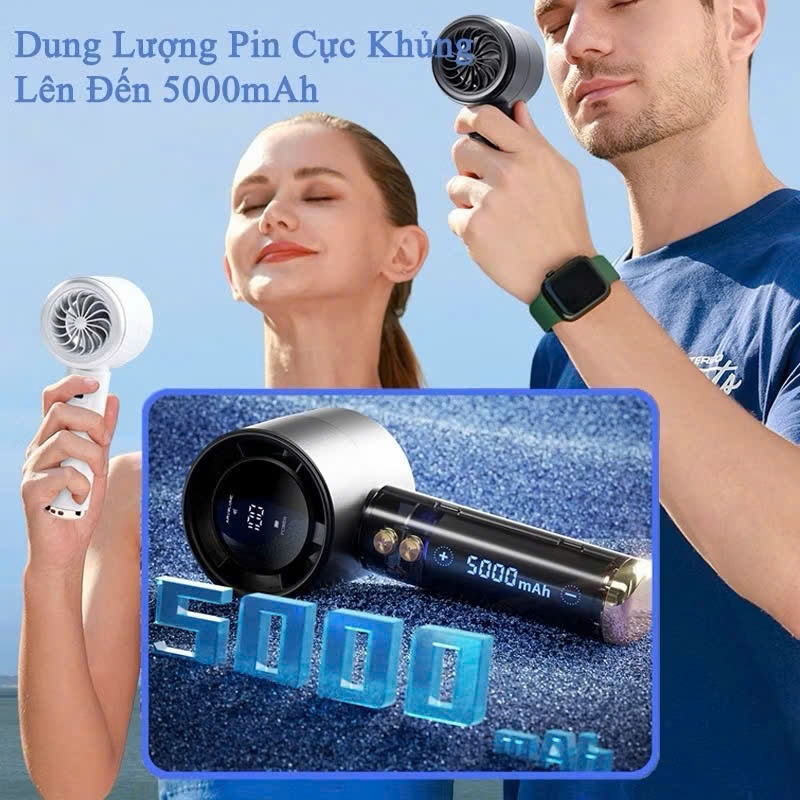 Quạt mini cầm tay M2 5000mAh di ��ng có th� sạc gió mạnh ... (4)