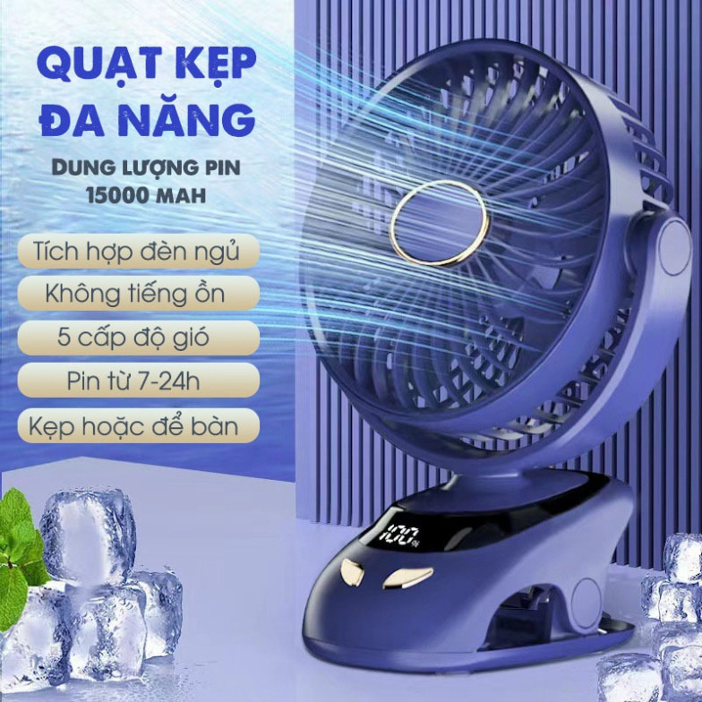 Quạt Mini Tích Hợp Đèn Ngủ Cao Cấp (4)