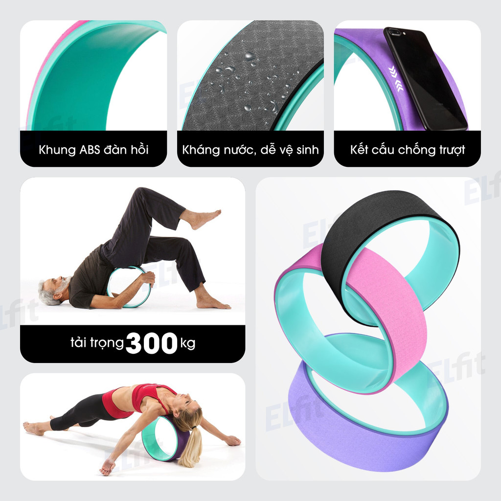 Vòng Tập Yoga Dụng Cụ Tập Yoga 33cm Khung Nhựa ABS Chịu L... (4)