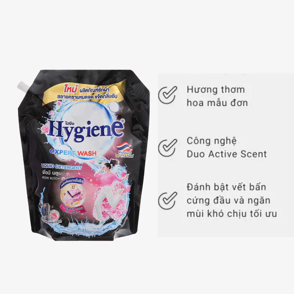 [MUA 1 TẶNG 1] Túi Nước Giặt Xả Vải Hygiene Đen Và Hồng (4)