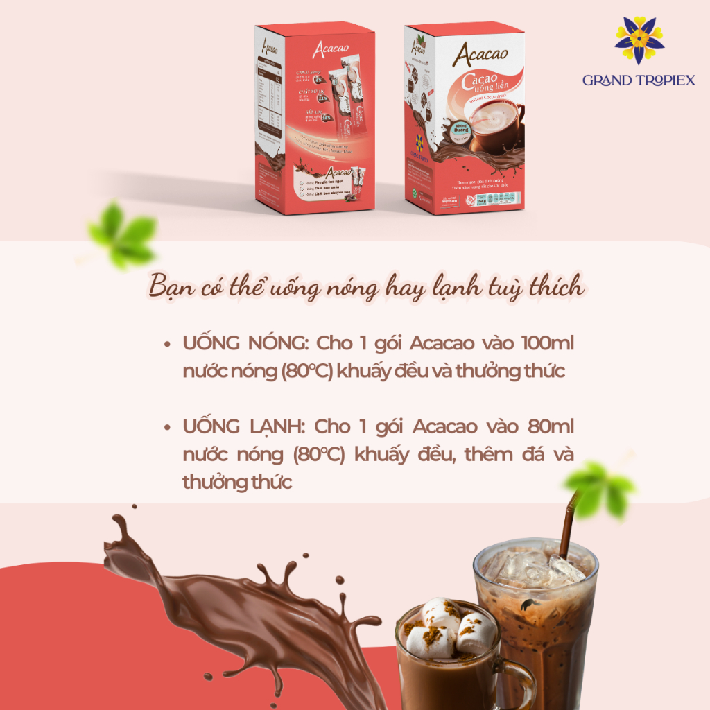 Bột Cacao Hòa Tan Acacao Không Đường Uống Liền Tiện Lợi (4)