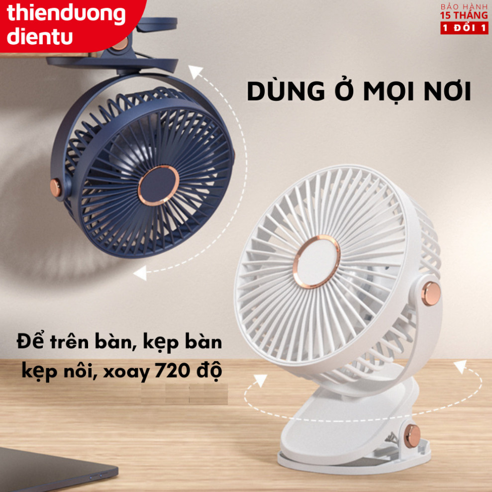 Quạt tích �i�n PTLUXURY kẹp b� n mini �� b� n có �èn led ... (4)