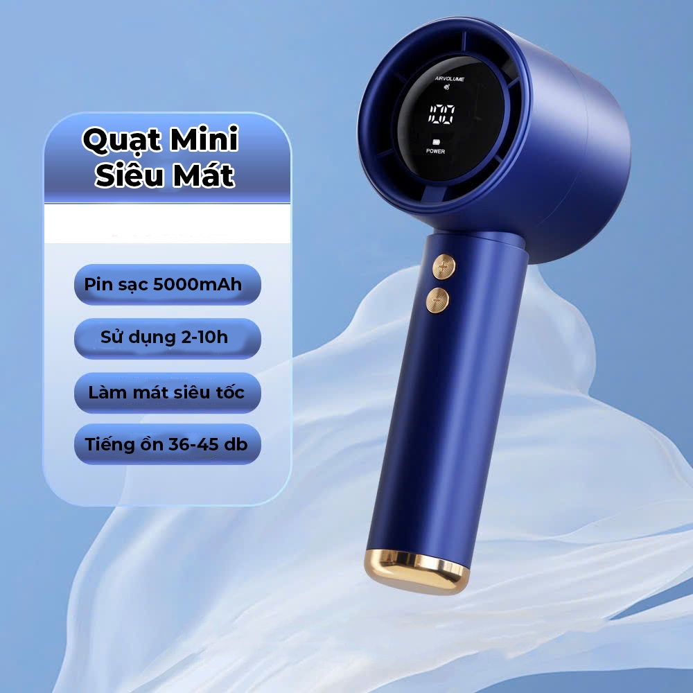 Quạt mini cầm tay M2 5000mAh gió mạnh 100 tốc độ di độn... (4)