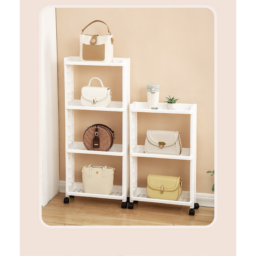 Kệ Nhựa Hẹp 3 4 Tầng Có Bánh Xe (4)