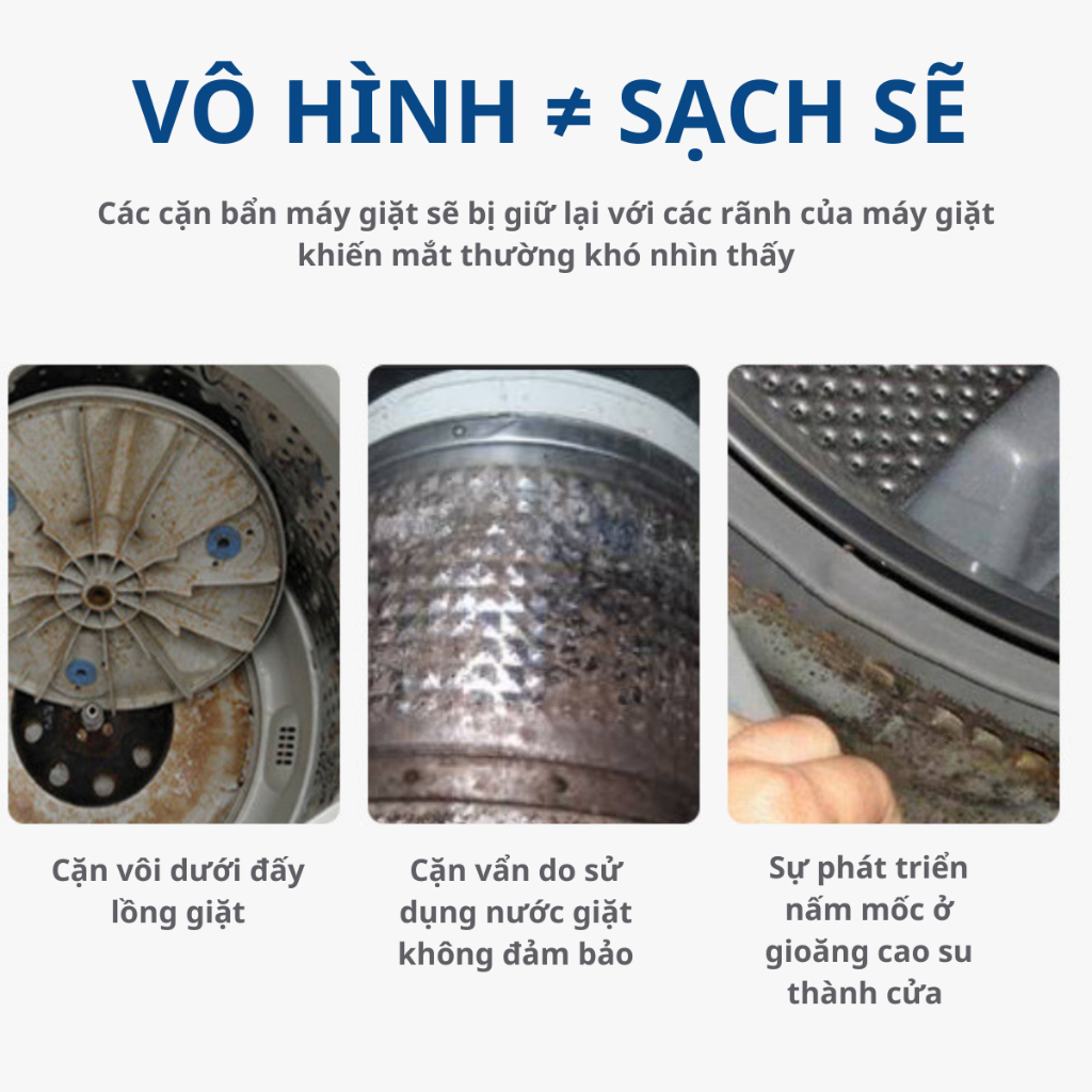 [ Hộp 3 Gói ] Bột Tẩy Vệ Sinh Lồng Máy Giặt (4)
