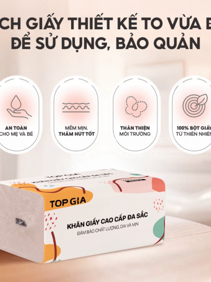 Thùng 40 gói giấy ăn rút Topgia đa sắc cao cấp 240 tờ 4 lớp (4)
