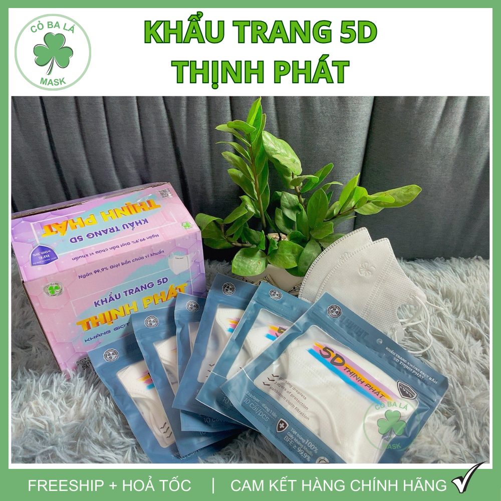 [Thùng 100 Cái] Khẩu Trang 5D THỊNH PHÁT Chính Hãng 3 Lớp... (4)