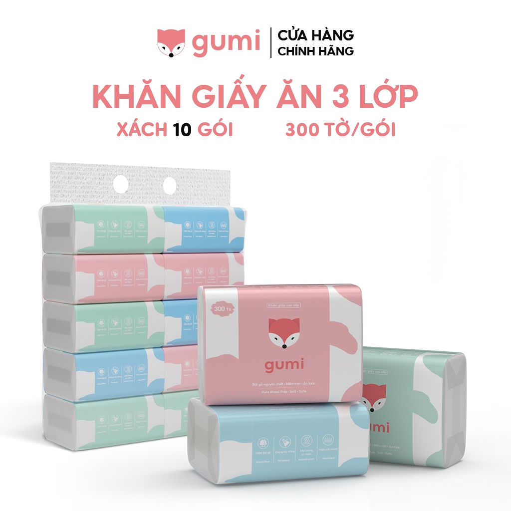 Thùng 30 gói giấy ăn cao cấp Gumi 3 lớp / 4 lớp mềm mịn (4)