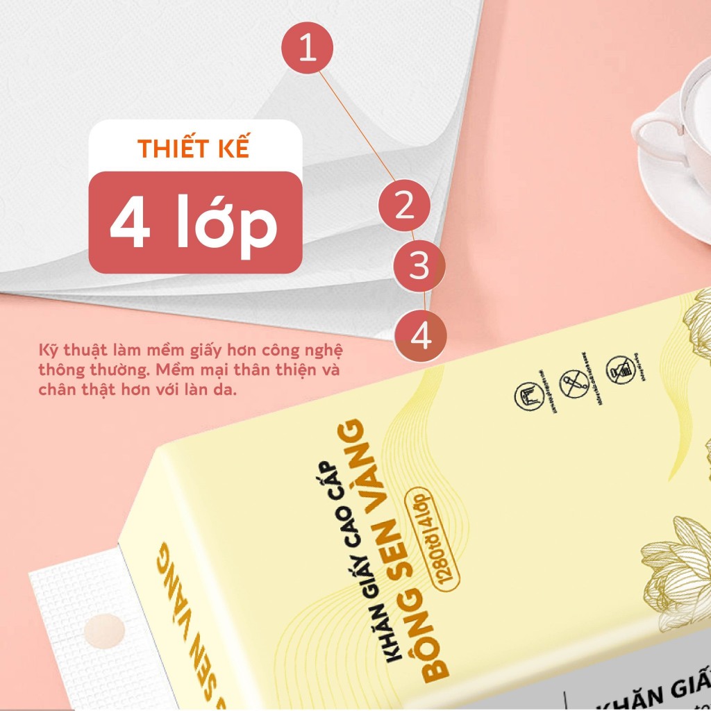 Kh�n Giấy Rút 1280 T� Treo Tư�ng Bông Sen V� ng (4)