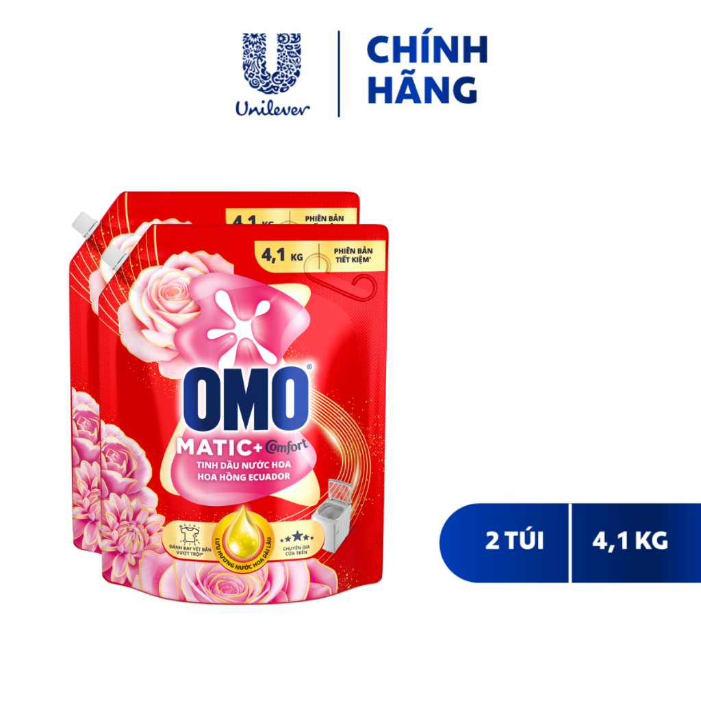 Combo 2 Nư�c giặt OMO Matic Hương Nư�c Hoa Comfort 4.1KG ... (4)