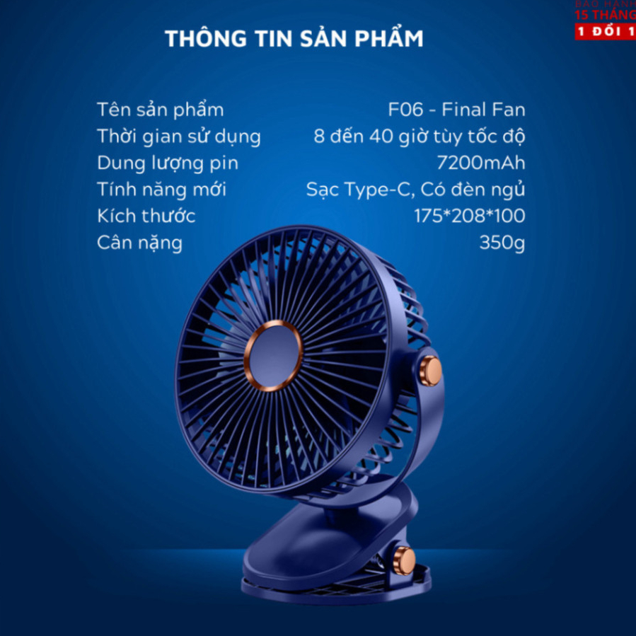 ( Loại 1)  Quạt tích �i�n kẹp b� n mini �� b� n 5 mức �� ... (5)