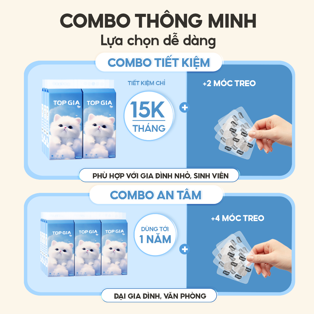 (MUA 10 TẶNG 10 G�I MINI) Thùng 10 b�ch kh�n giấy rút M�c... (5)