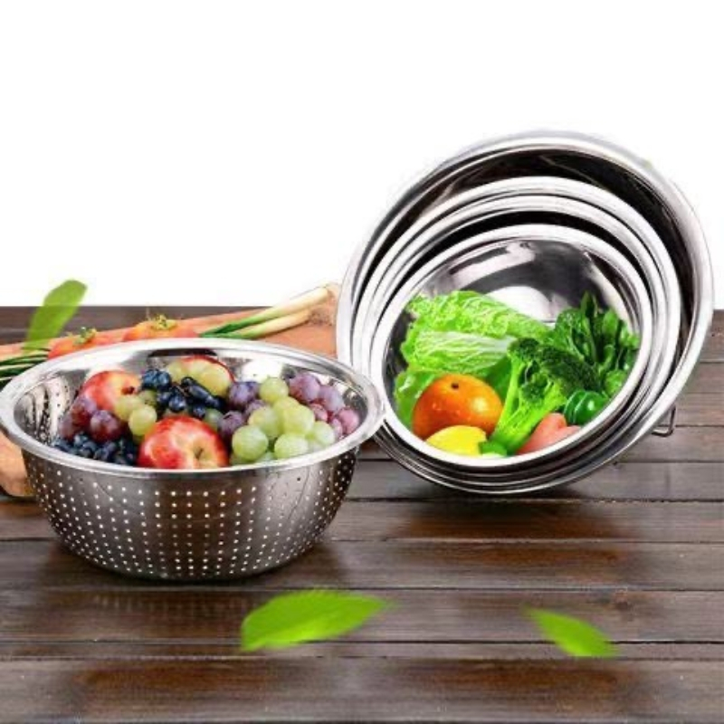 B� thau r� inox 5 món h� ng n�i ��a nhật Set thau r� 5 mó... (5)