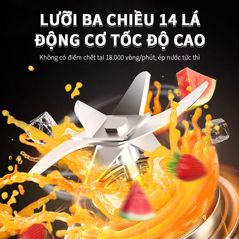 Máy Xay Sinh Tố Máy Xay Cầm Tay 12 Lưỡi Dao Dung Tích Lớn (5)