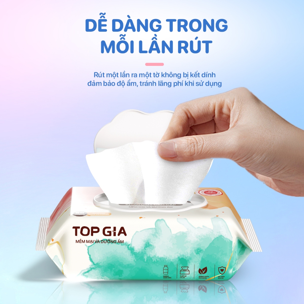 Thùng kh�n ư�t Topgia 80 t� không c�n không parabens cao ... (5)