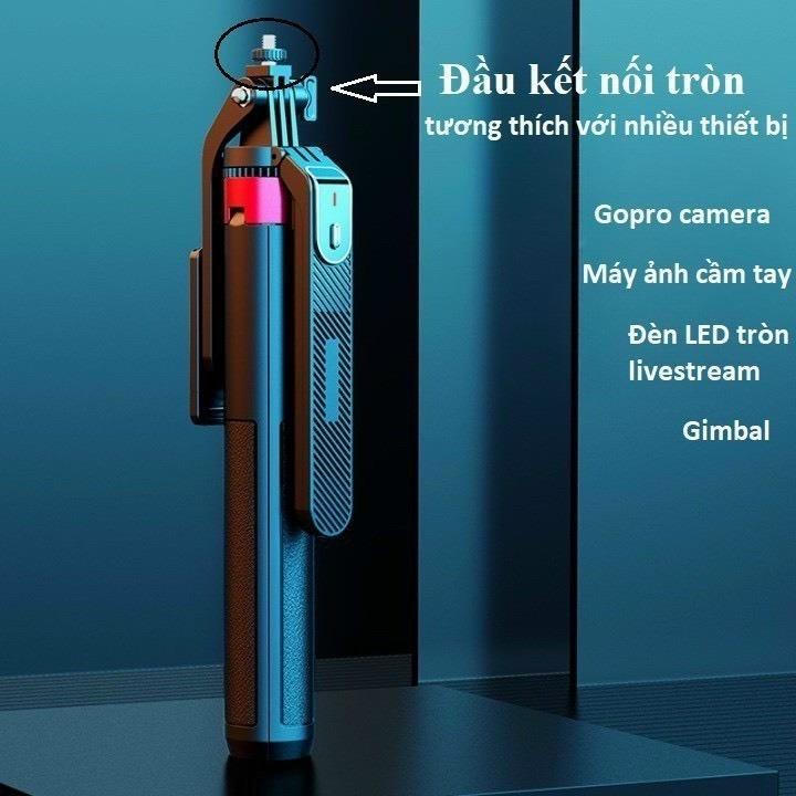 (Tặng Remote) Gậy chụp ảnh Selfie 4 chân A14 1M8 điều khi... (5)