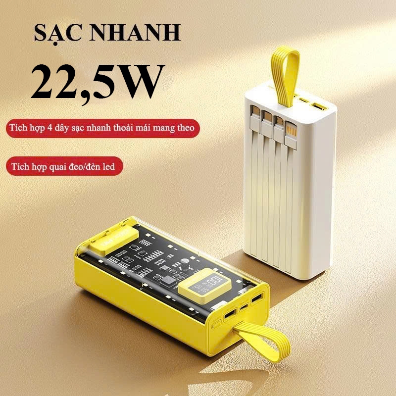 Sạc dự phòng 20000mh sạc nhanh 22.5w tích hợp dây (5)