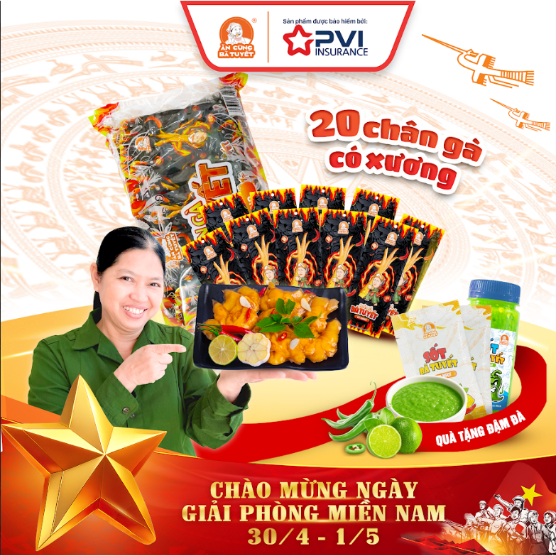 (Tặng 2 gói sốt chấm) Combo 20 CHÂN GÀ TÊ CAY CÓ XƯƠNG (5)