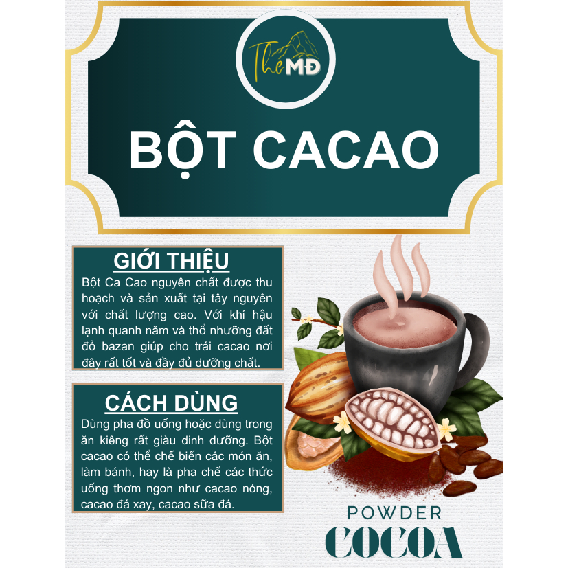 Bột Cacao Nguyên chất Giàu Dinh Dưỡng The Măng Đen Đặc Sả... (5)