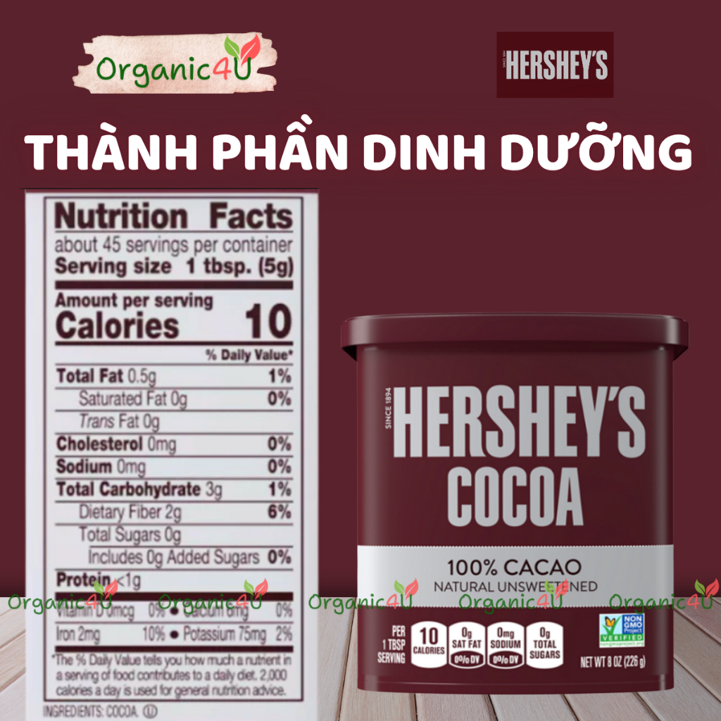Bột Cacao Không Đường HERSHEY'S Cocoa Natural Unsweetened... (5)