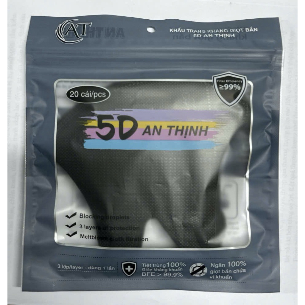 300 chiếc khẩu trang 5D 3 lớp kháng khuẩn chống nắng chốn... (5)