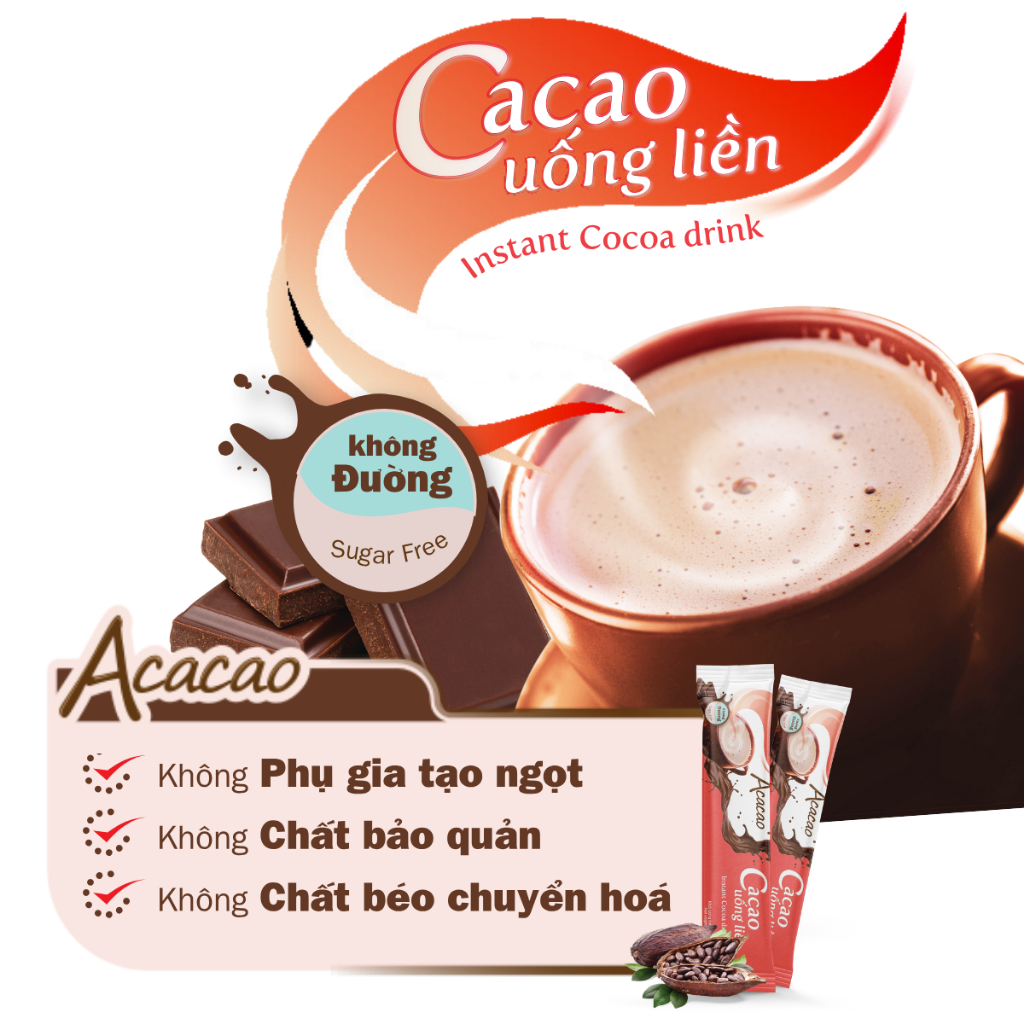 Bột Cacao Hòa Tan Acacao Không Đường Uống Liền Tiện Lợi (5)