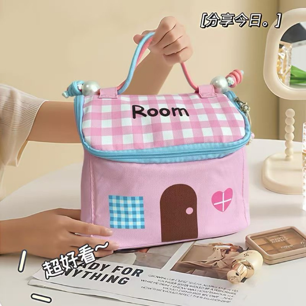 Túi đựng Mỹ phẩm thiết kế dễ thương hình ngôi nhà dung tí... (5)