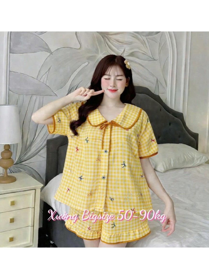 Bigsize Xinh Set đồ bộ mặc nhà đùi chất Cotton Hàn mềm đẹ... (5)