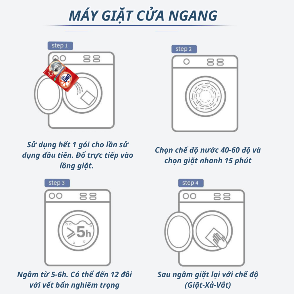 [ Hộp 3 Gói ] Bột Tẩy Vệ Sinh Lồng Máy Giặt (5)