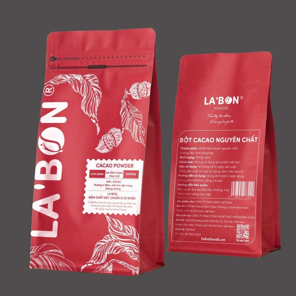 Bột Cacao Nguyên Chất LA'BON Túi 500G. (5)